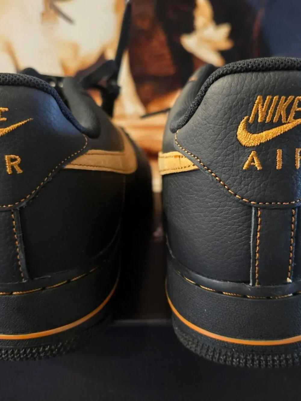 Nike Air Force 1 Low '07 LV8 Black Desert Ochre Gold Mens HQ2037-003 Sz 12 US - Picture 7 of 14
